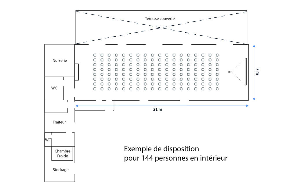 Configuration pour 144/150 personnes
